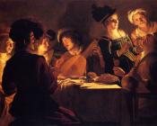 格里特 范 弘索斯特 : Supper With The Minstrel And His Lute